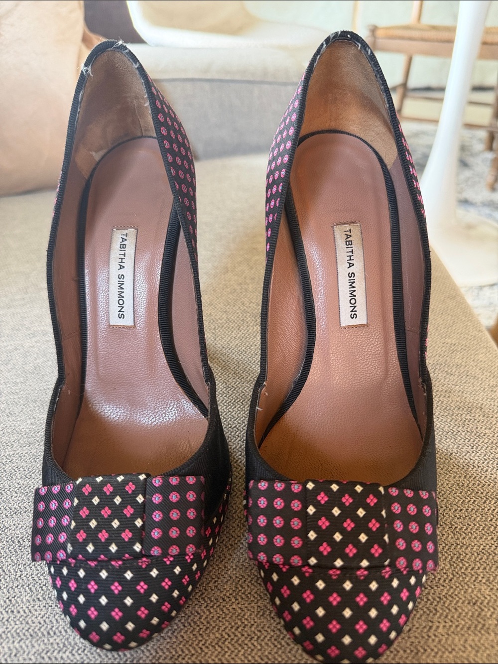 Tabitha Simmons Necktie Silk Pump Heels Size 37 MSRP $625